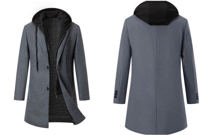 Men's Double-Breasted City Coat made of Wool Blend with Tailored Silhouette Mune Fashion