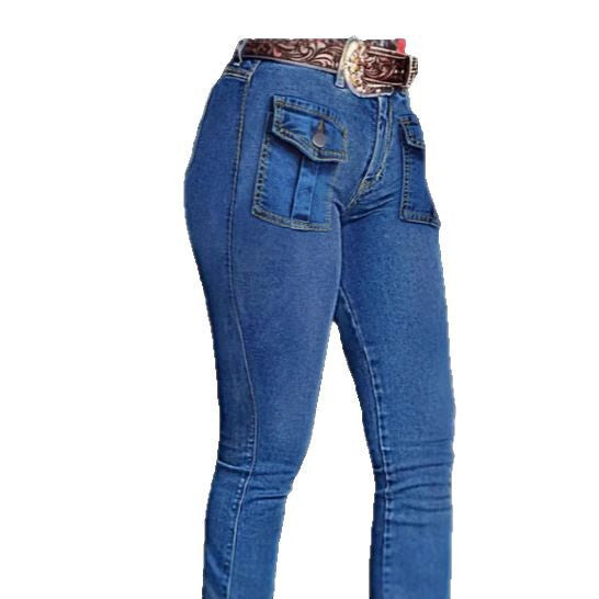Women's Western-inspired bootcut jeans with front flap pockets and sculpting cut Mune Fashion