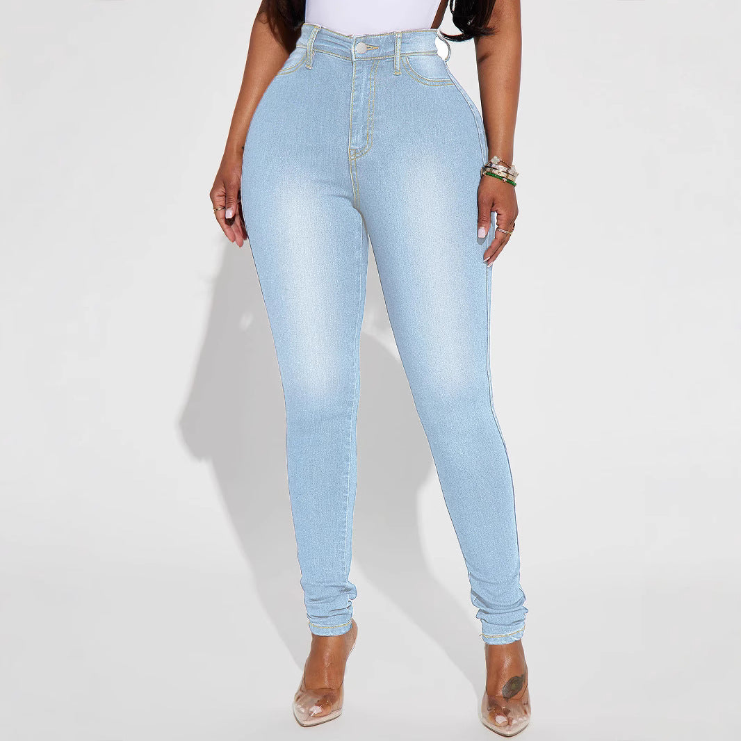 Women High-Waist Skinny Jeans with shaping stretch and slim leg Mune Fashion