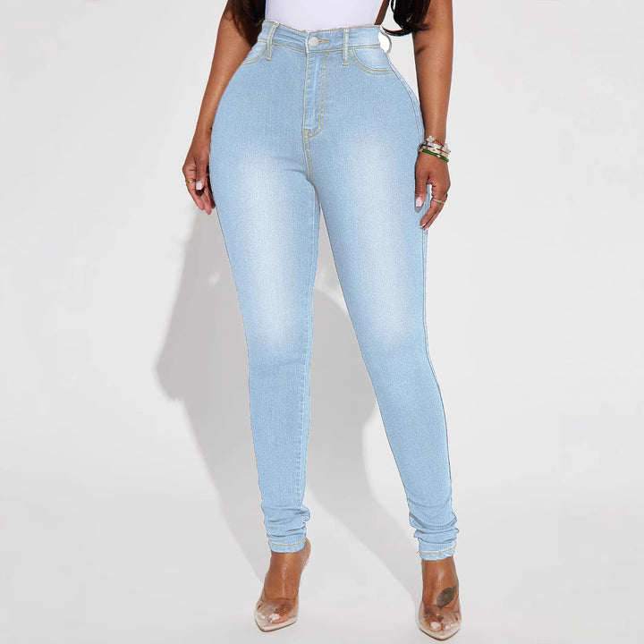 Women High-Waist Skinny Jeans with shaping stretch and slim leg Mune Fashion
