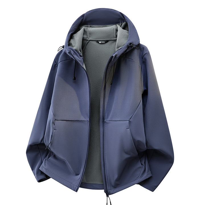 Unisex Softshell transitional jacket with fleece lining, hood & water-repellent coating Mune Fashion