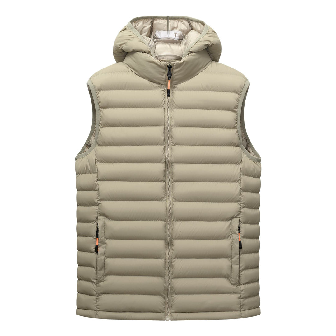 Women's ultralight quilted hooded vest with thermal filling and high standing collar Mune Fashion