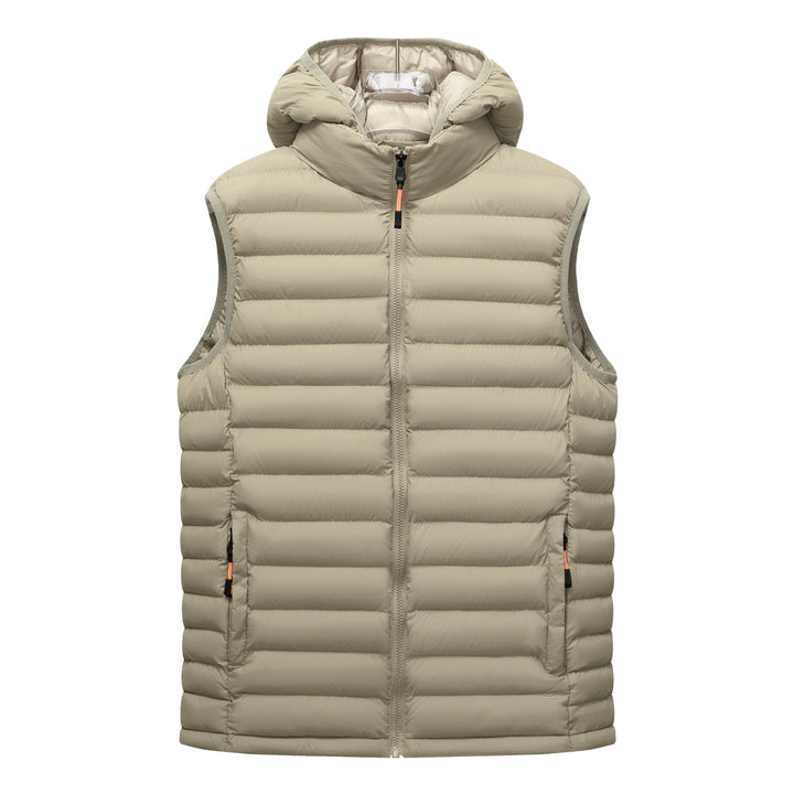 Women's ultralight quilted hooded vest with thermal filling and high standing collar Mune Fashion