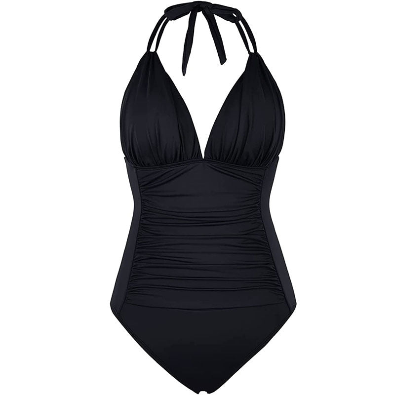 Ladies' One-Piece Swimsuit with Figure-Shaping Ruffle Design Mune Fashion