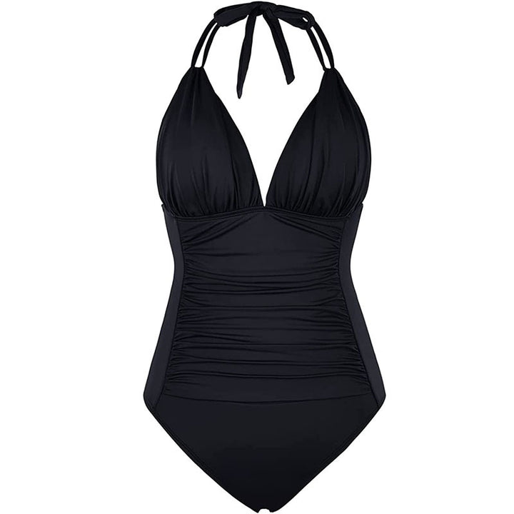 Ladies' One-Piece Swimsuit with Figure-Shaping Ruffle Design Mune Fashion