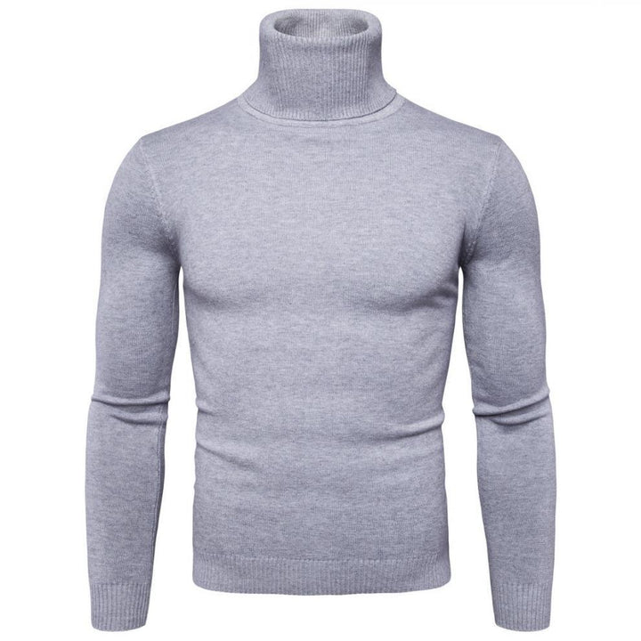 Men's narrow-cut turtleneck sweater made of merino cotton blend with high collar Mune Fashion