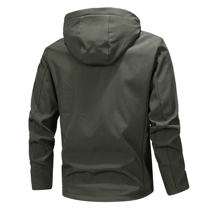 Men's Waterproof Softshell Jacket with Hood, Windproof and Breathable Mune Fashion