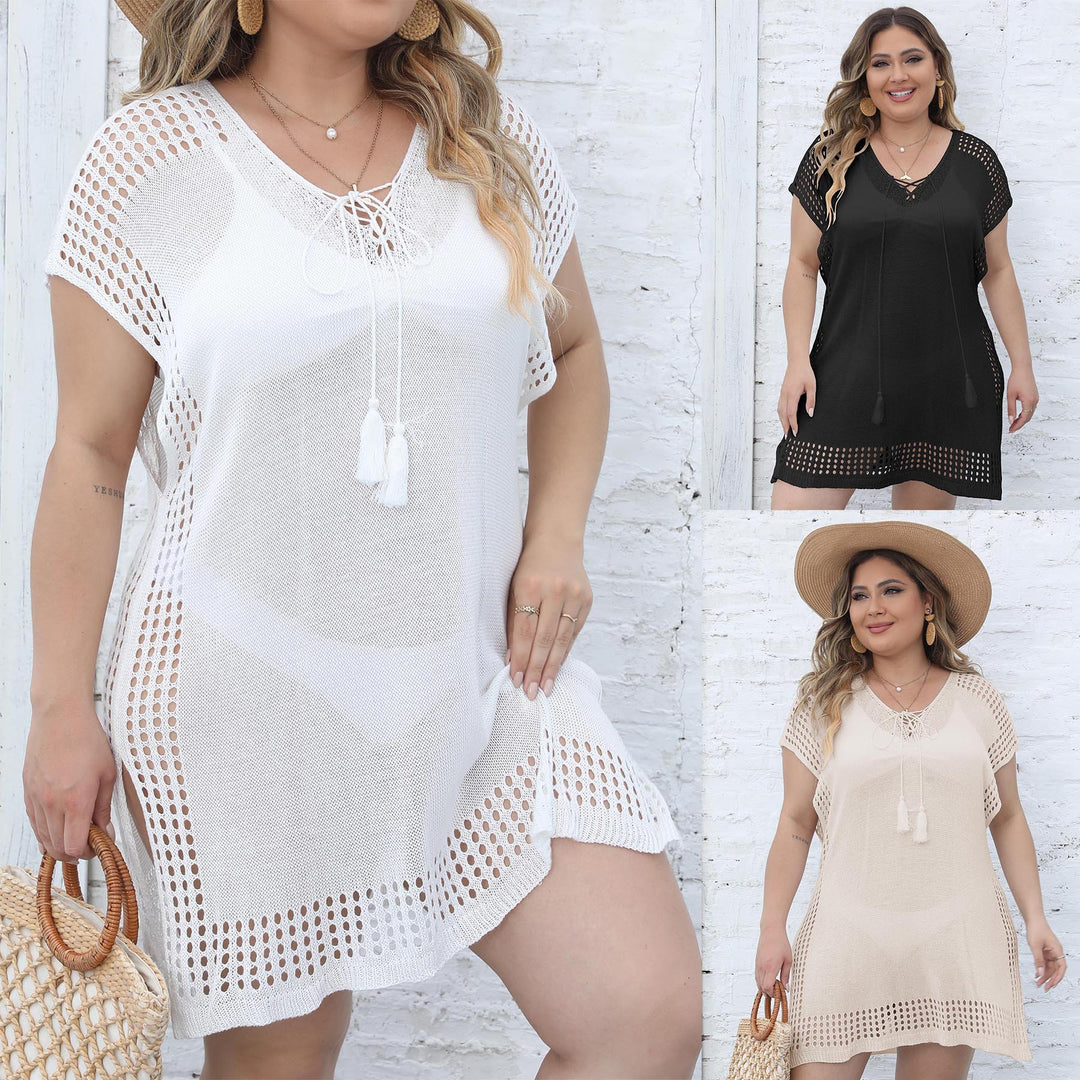 Women’s airy beach cover-up with braided drawstring Mune Fashion