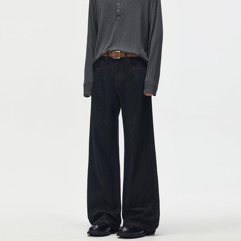 Men's Voluminous Marlene Jeans in Palazzo Cut with Clear Seam Details Mune Fashion