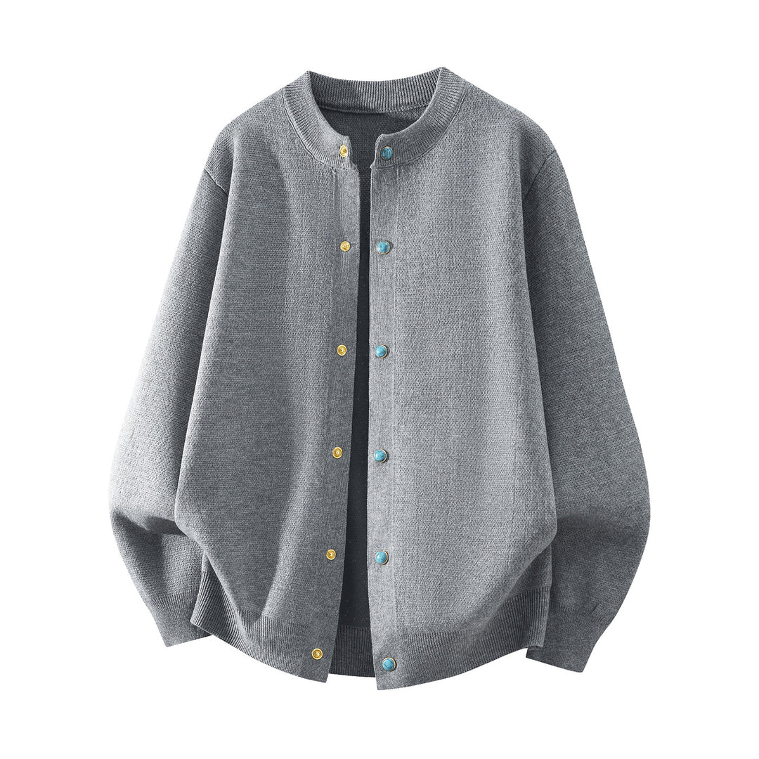 Unisex Oversized Knit Bomber Jacket with Snap Button Placket, Ribbed Cuff & Soft Waffle Texture Mune Fashion