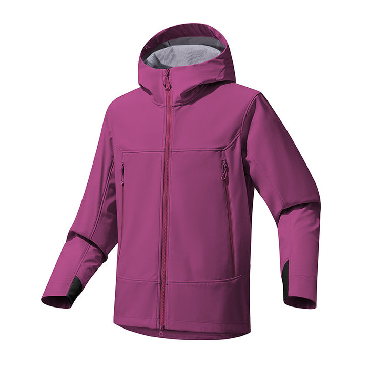 Women Breathable Softshell Hoodie with Water-Repellent Membrane and Two-Way Zipper Mune Fashion