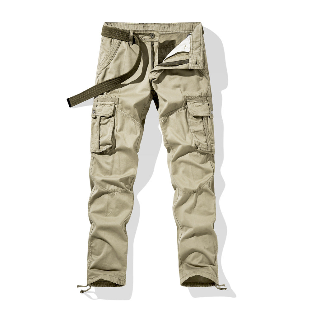 Men's cargo work pants with reinforced knees, multi-pockets and drawstring waistband Mune Fashion