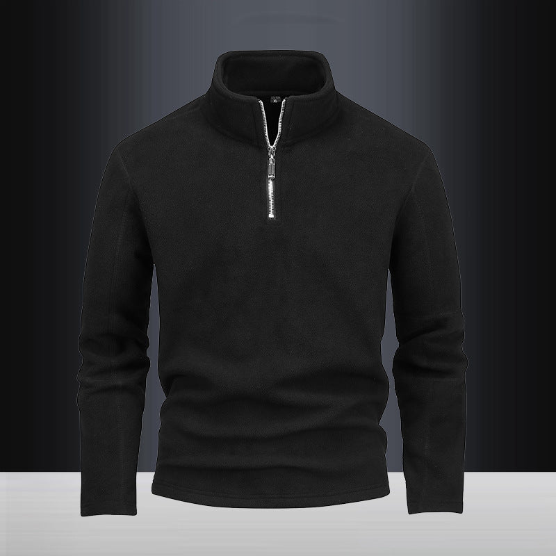 Men's Nano Fleece Half-Zip Pullover with Stand-Up Collar and Fluffy Microfleece Quality Mune Fashion