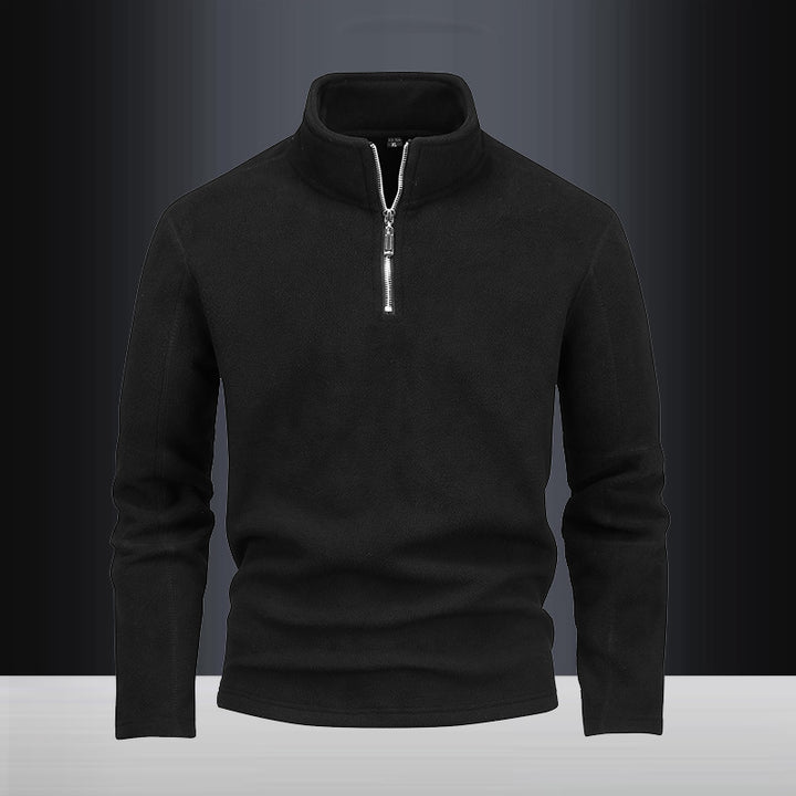Men's Nano Fleece Half-Zip Pullover with Stand-Up Collar and Fluffy Microfleece Quality Mune Fashion