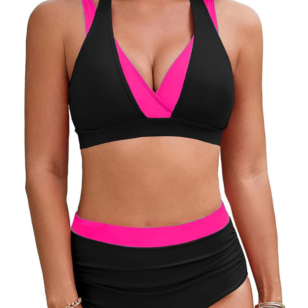 Women Sporty High Waist Bikini Set with Asymmetric Cut Mune Fashion