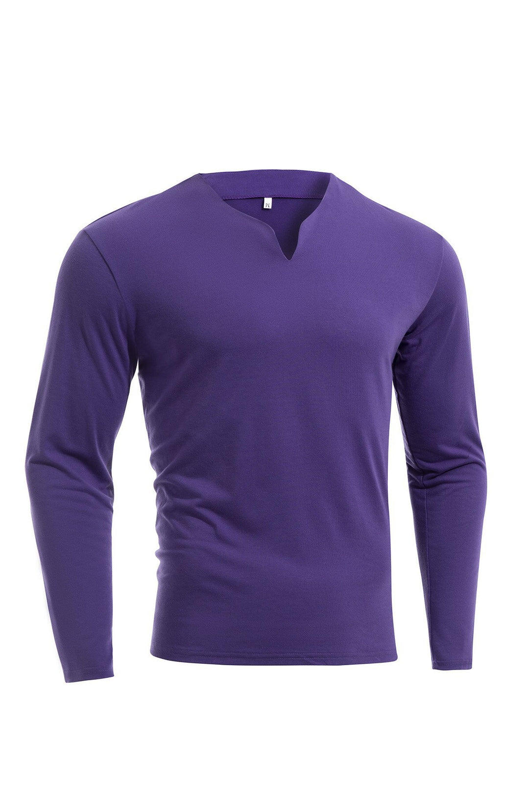 Men's long sleeve shirt with V-neck Slim Fit cotton blend and elastic comfort waistband Mune Fashion