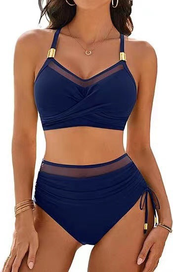 Women High-Quality Bikini Set with Transparent Accents and Fashionable Wrap Design Mune Fashion