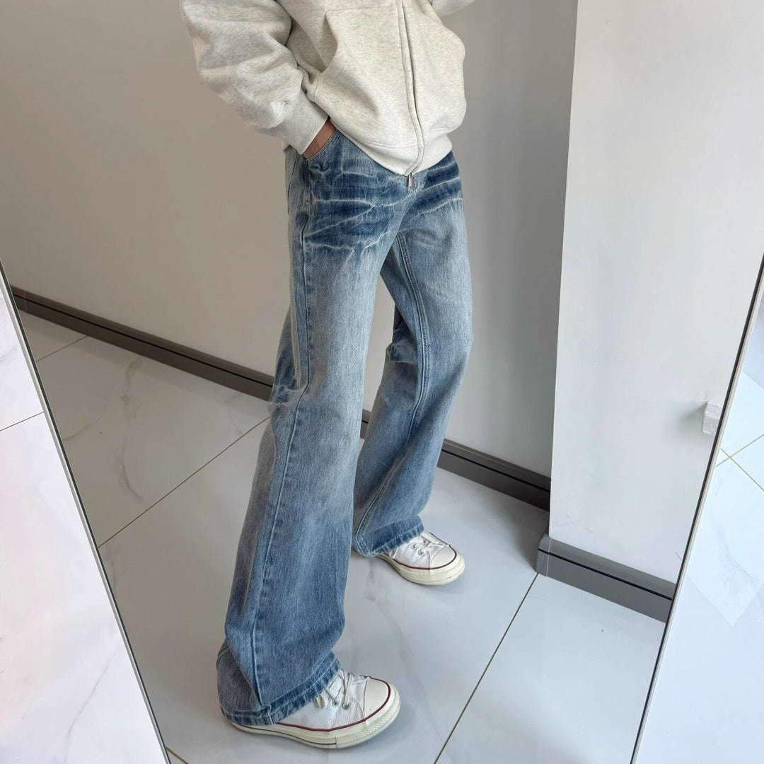 Ladies Fashion Wide-Cut Jeans Mune Fashion