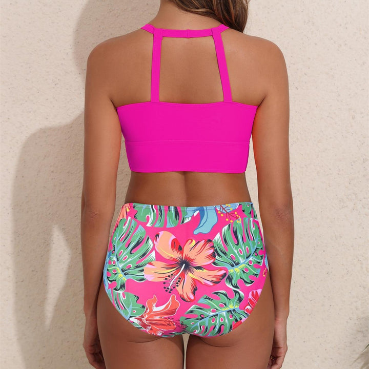 Women High-Waisted Bikini Set with Sporty Top Mune Fashion