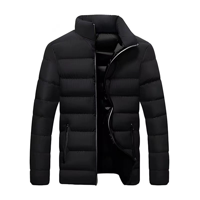Men's quilted thermal jacket with high stand-up collar and water-repellent outer shell Mune Fashion