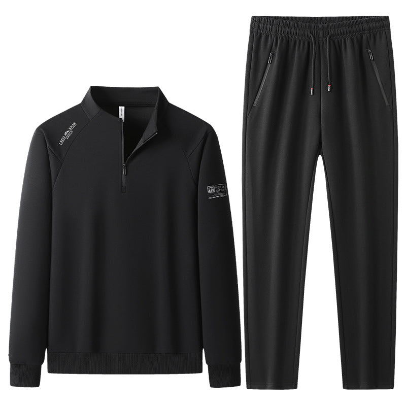 Men's sporty set with stand-up collar