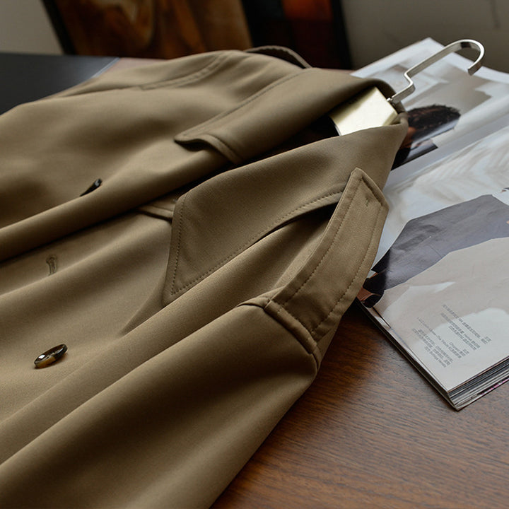 Ladies Fashionable Trench Coat with Waist Belt Mune Fashion 1789268628