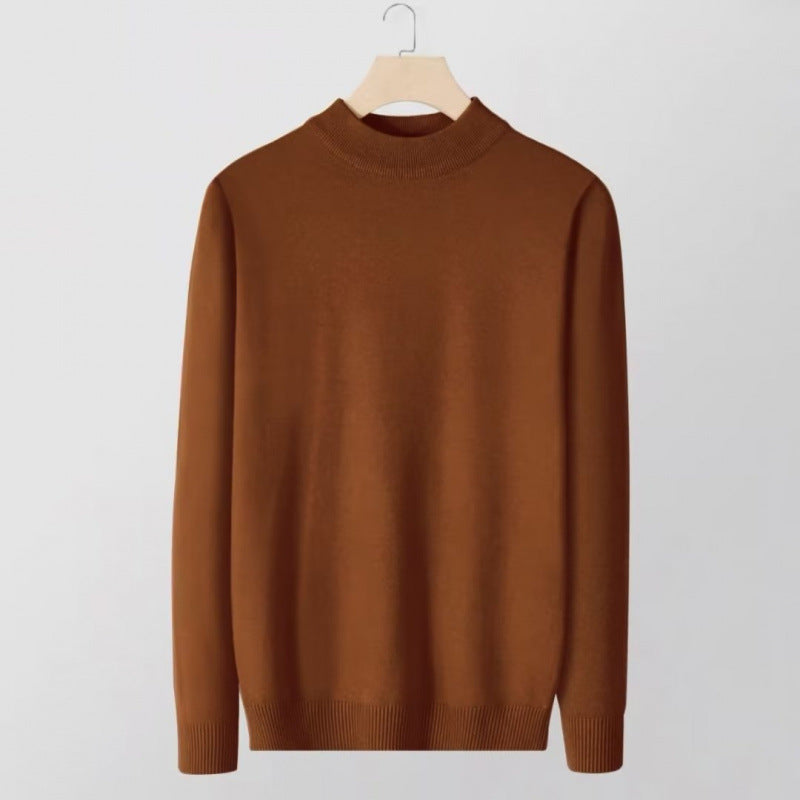 Women's fine knit stand collar pullover made of cotton blend with ribbed cuffs Mune Fashion