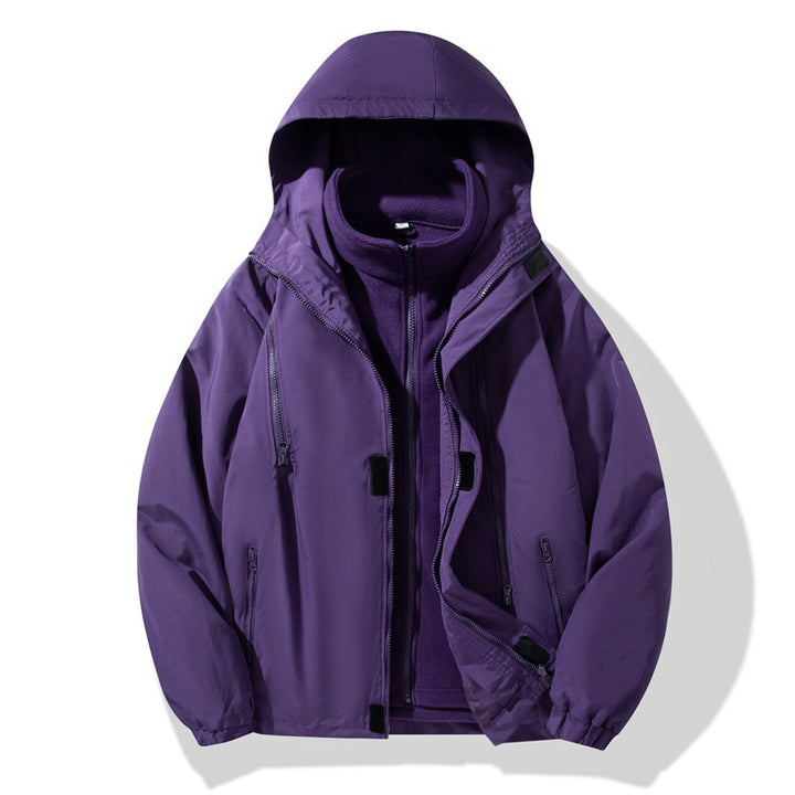 Men's Two-Piece Hybrid Hooded Jacket with Integrated Fleece Lining and Concealed Zippers Mune Fashion