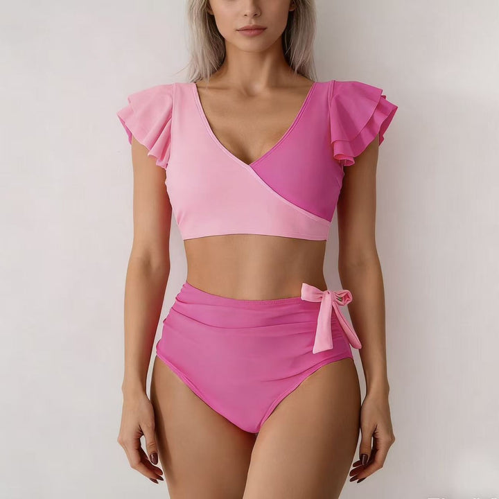 Women's High-Waisted Bikini Set with Ruffle Details Mune Fashion