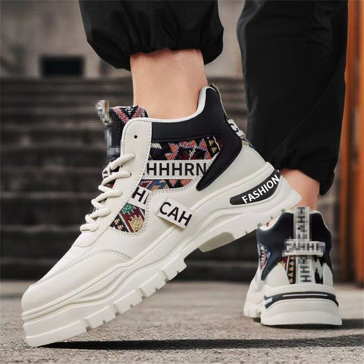 Men's Platform Sneaker with Ethno Fabric Inserts Mune Fashion