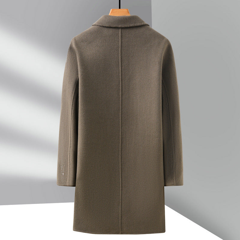 Men's wool coat with lapel collar and straight cut Mune Fashion