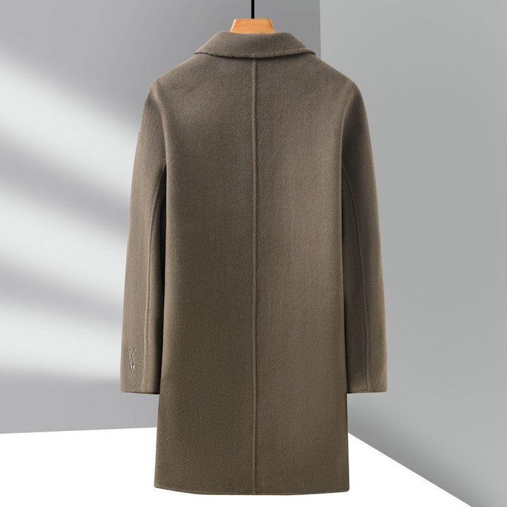 Men's wool coat with lapel collar and straight cut Mune Fashion
