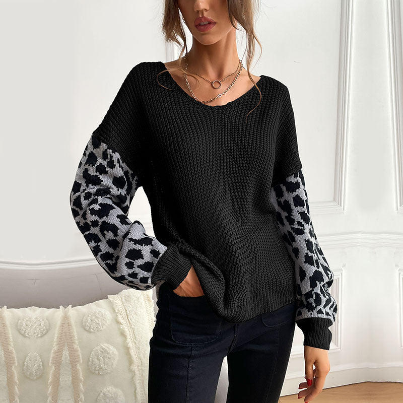 Ladies Stylish Ribbed Knit Sweater with Check Pattern Mune Fashion