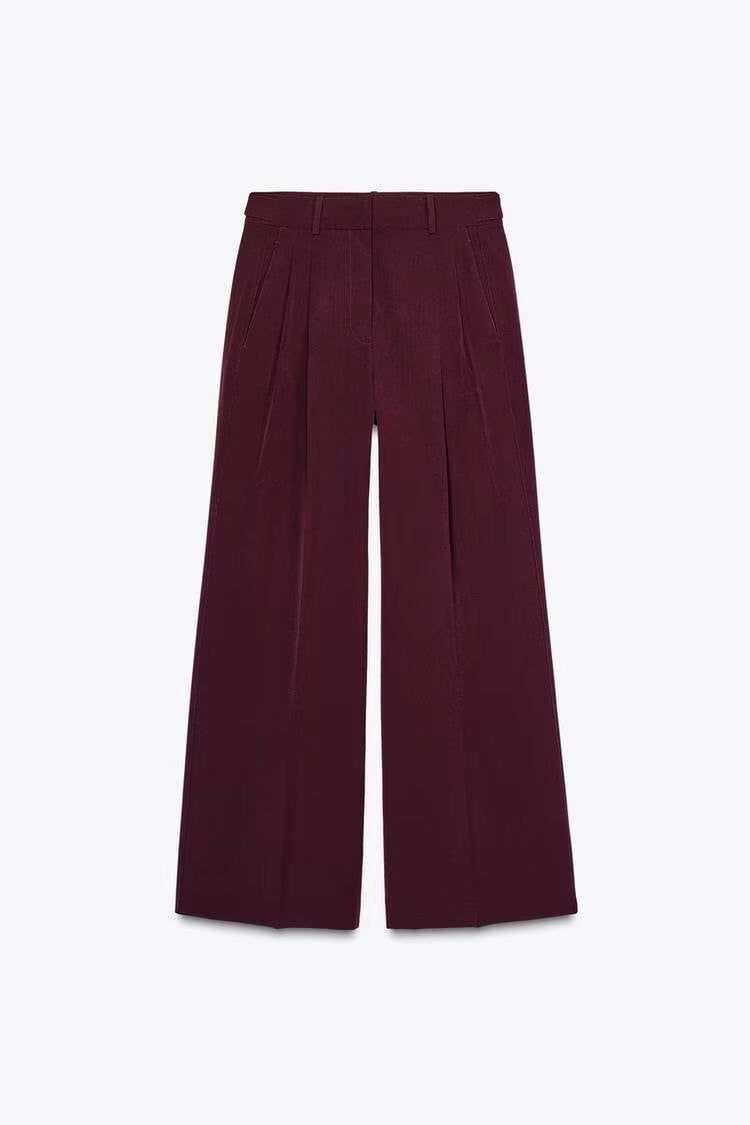 Women High-Waisted Palazzo Pants with Pleats and Wide Leg Mune Fashion