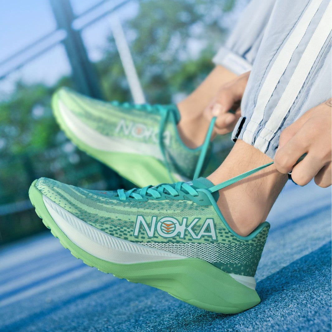 Unisex lightweight road running sneakers with high dynamic rebound midsole and breathable knitted upper Mune Fashion