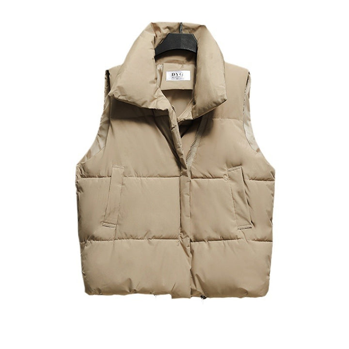 Women's quilted vest with high collar and drawstring Mune Fashion