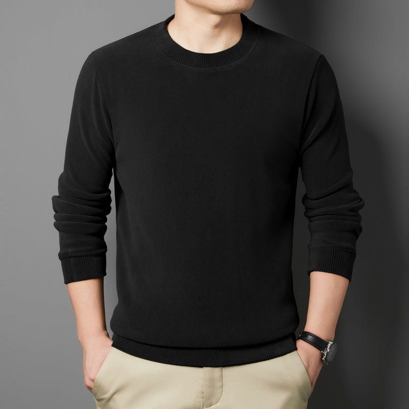 Men's fine round neck sweater made of cotton blend with ribbed cuffs and slim fit Mune Fashion