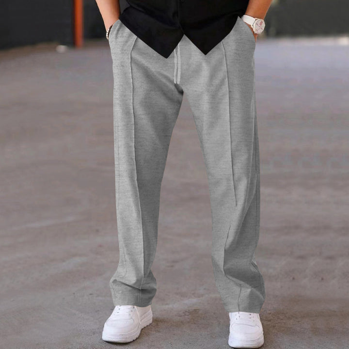Men's Relaxed-Fit Casual Pants with Pleat, Drawstring and Side Pockets Mune Fashion