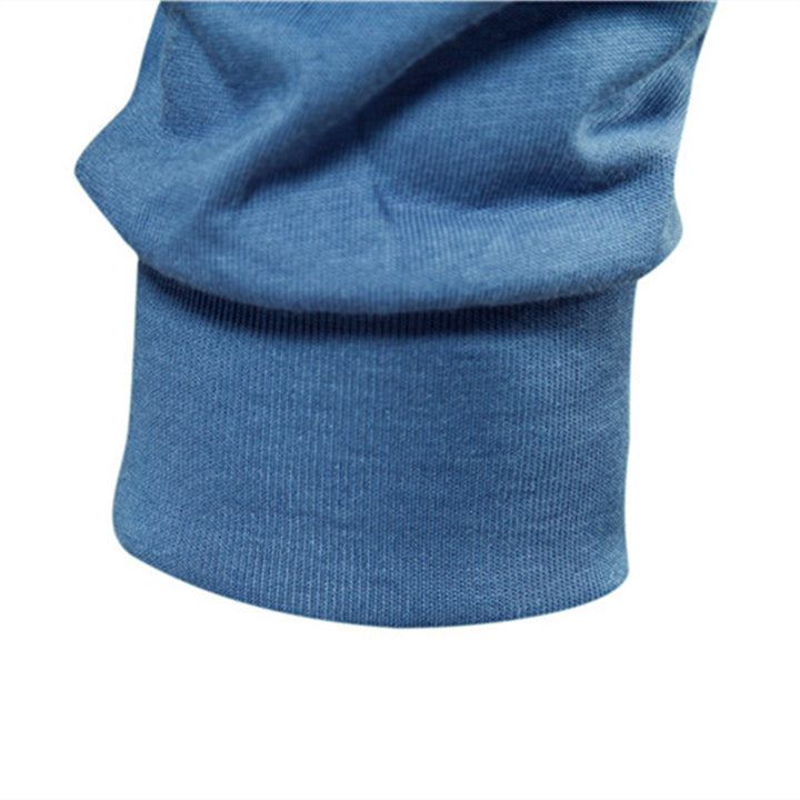 Men's classic long-sleeved cotton shirt with round neck and elastic cuffs Mune Fashion