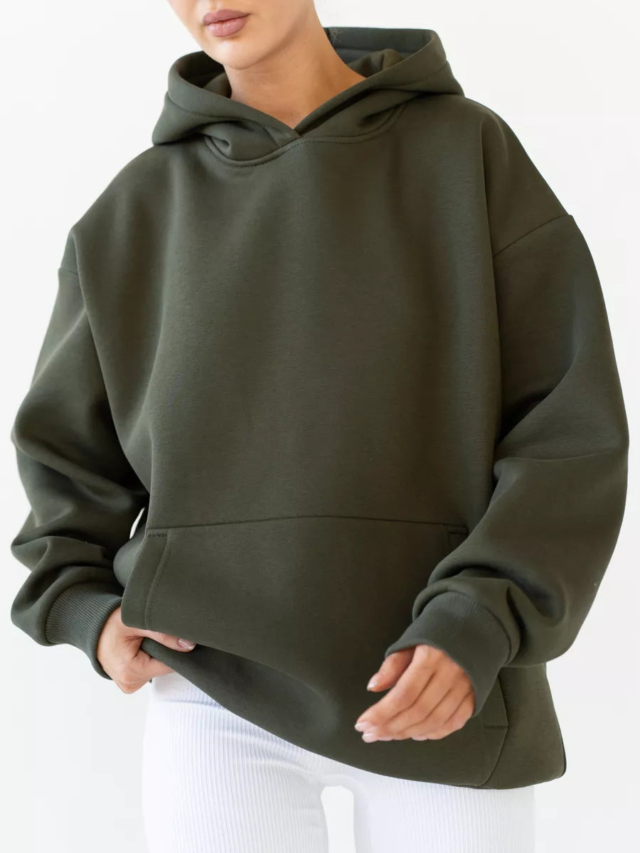 Women's oversized hoodie with kangaroo pocket and dropped-shoulder cut Mune Fashion