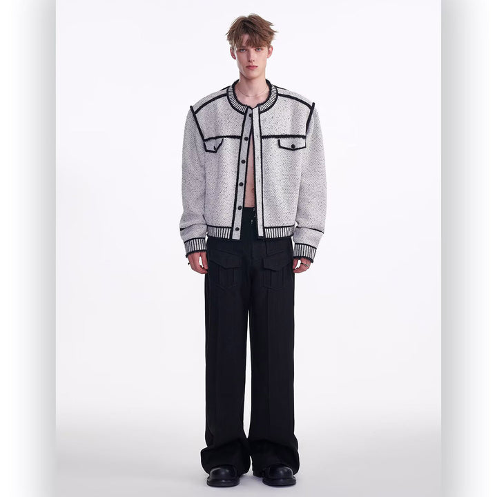 Men's Fashion Cardigan with Contrast Stitching Mune Fashion