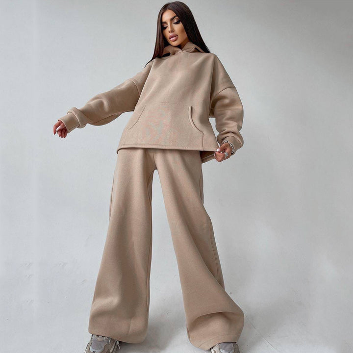 Women's soft oversized hoodie with wide flare jogger set Mune Fashion
