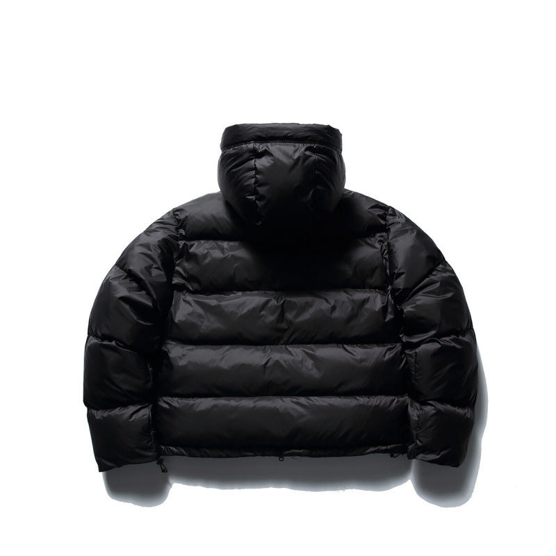 Unisex Short Boxy Puffer Jacket with Volume Hood, Water-Repellent Shell and Thermal Down Filling Mune Fashion