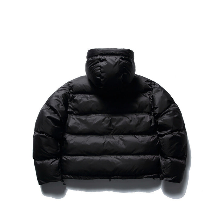 Unisex Short Boxy Puffer Jacket with Volume Hood, Water-Repellent Shell and Thermal Down Filling Mune Fashion