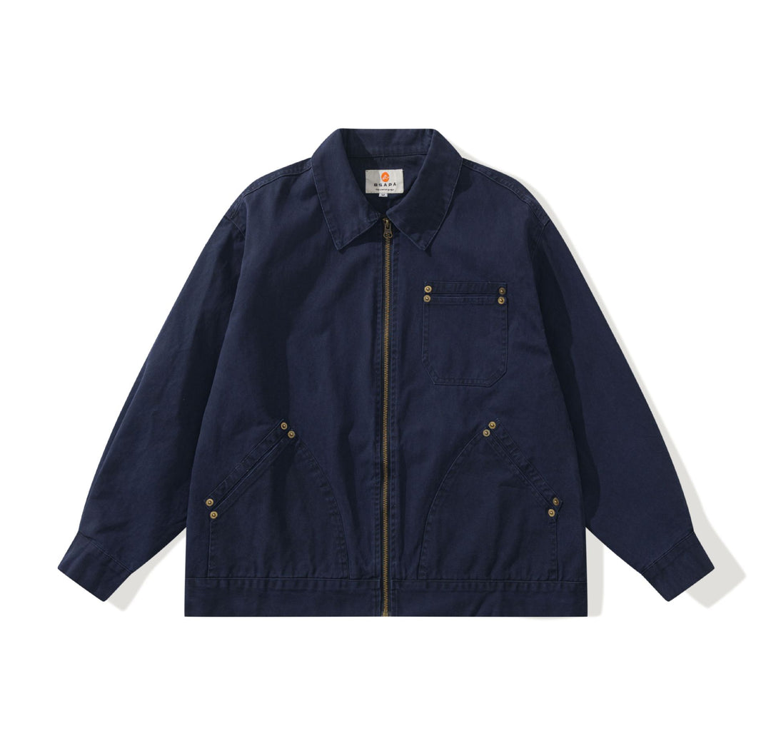 Unisex Boxy-Worker jacket made of durable twill with metal zipper and multitasking pockets Mune Fashion