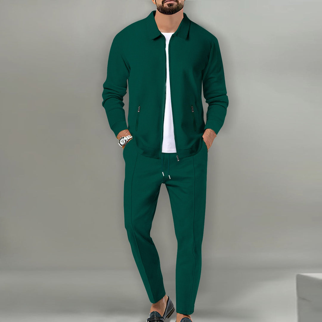 Men's Sporty Complete Set with Elegant Outer Jacket Mune