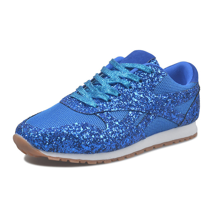Women's Glitter Sneakers with Breathable Mesh and Profiling Rubber Sole Mune Fashion