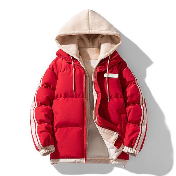 Men's nano padded parka hybrid with internal hoodie, side stripes and two-way zipper Mune Fashion