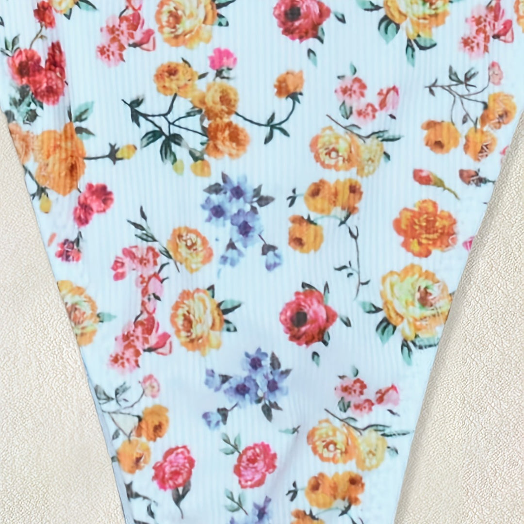 Ladies Floral Pattern Bikini Mune Fashion