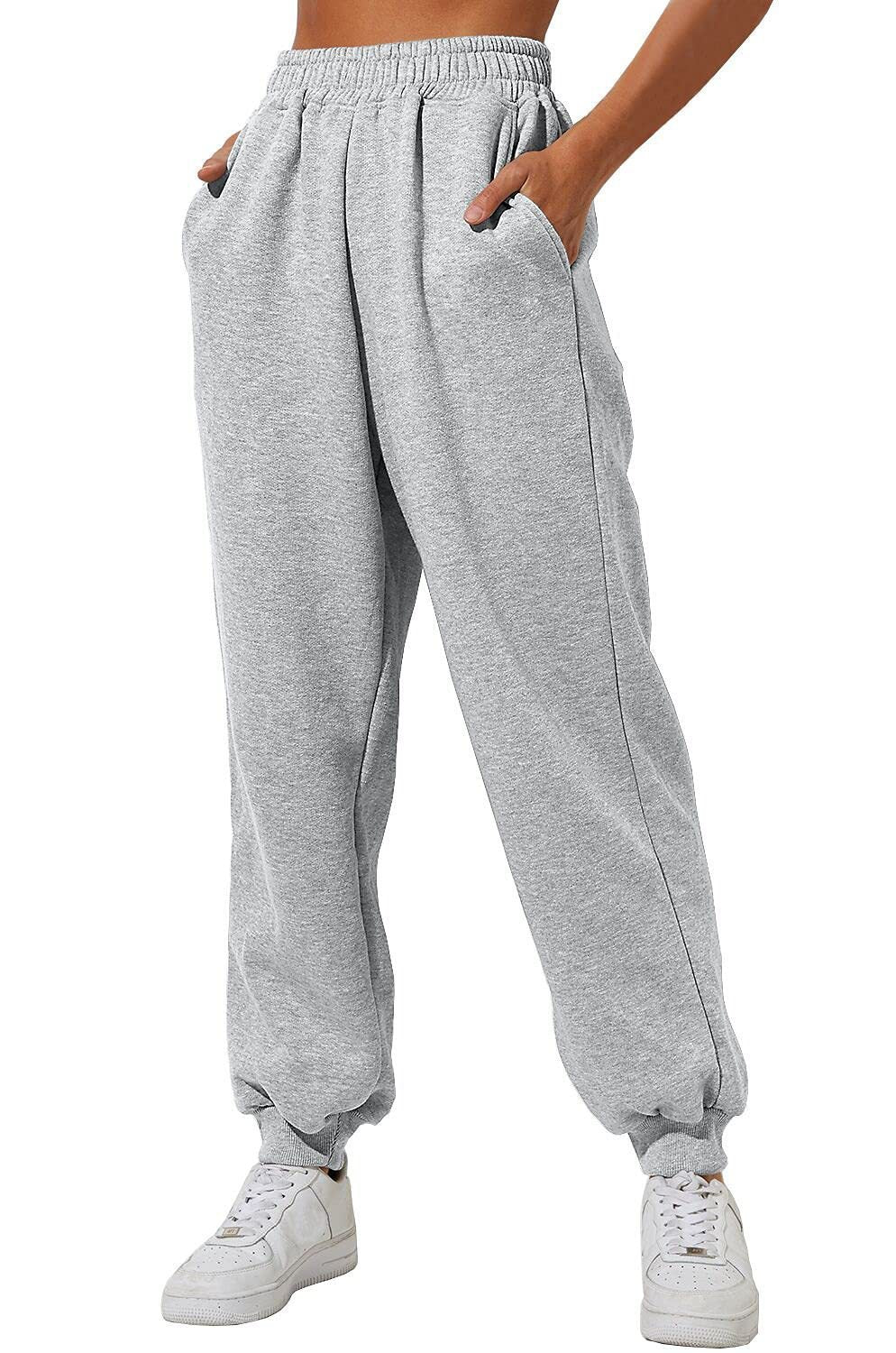 Women's relaxed high-waist jogging pants with double-layer comfort waistband, side pockets, and gathered ankle cuffs Mune Fashion
